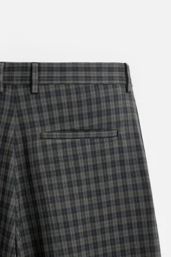Outlet PANTALÓN CUADROS PLIEGUES Hombre Pantalones