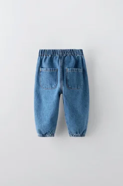 Niños ZARA 6 - 18 Meses·Conjuntos|6 - 18 Meses·Pantalones / Leggings<PANTALÓN DENIM BALLOON