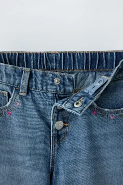 Niños ZARA 1½ - 6 Años·Jeans / Denim|6 - 18 Meses·Pantalones / Leggings<PANTALÓN DENIM CULOTTE BORDADOS