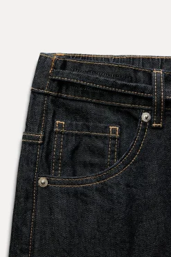 New PANTALÓN DENIM TRF CORDONES Mujer Jeans
