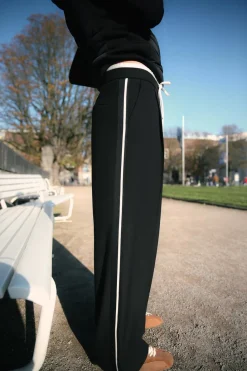 Outlet PANTALÓN DOBLE CINTURA BANDA LATERAL Mujer Pantalones