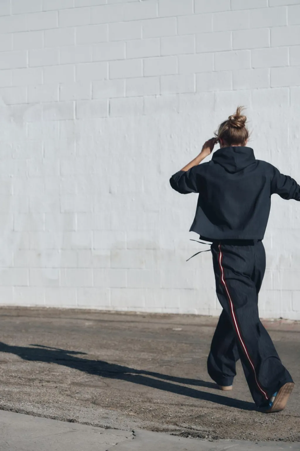 Online PANTALÓN EFECTO DENIM BANDA LATERAL Mujer Pantalones