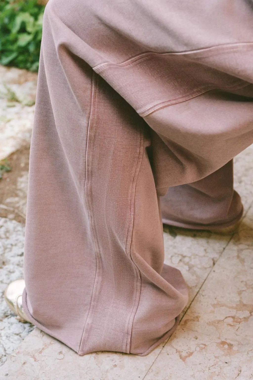 Fashion PANTALÓN EFECTO LAVADO COMBINADO RIB Mujer Pantalones