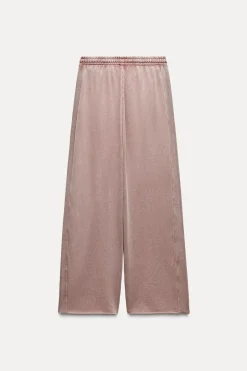 Fashion PANTALÓN EFECTO LAVADO COMBINADO RIB Mujer Pantalones