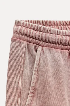 Fashion PANTALÓN EFECTO LAVADO COMBINADO RIB Mujer Pantalones