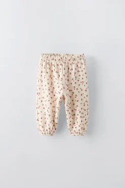 Niños ZARA 6 - 18 Meses·Conjuntos|6 - 18 Meses·Pantalones / Leggings<PANTALÓN ESTAMPADO FLORECITAS