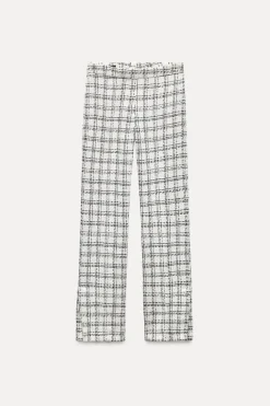 Sale PANTALÓN ESTRUCTURA CUADROS Mujer Pantalones