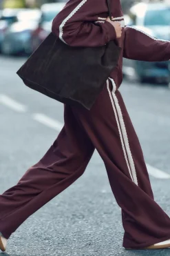 Outlet PANTALÓN FELPA BANDA LATERAL PUNTILLA Mujer Pantalones|Sudaderas / Joggers