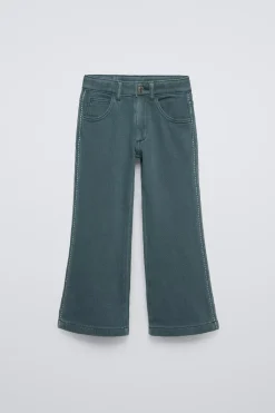 Niños ZARA 6 - 14 Años·Pantalones<PANTALÓN FLARE BORDADOS LATERALES