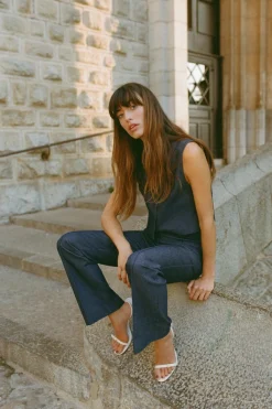 Sale PANTALÓN FLARE EFECTO DENIM Mujer Jeans|Pantalones