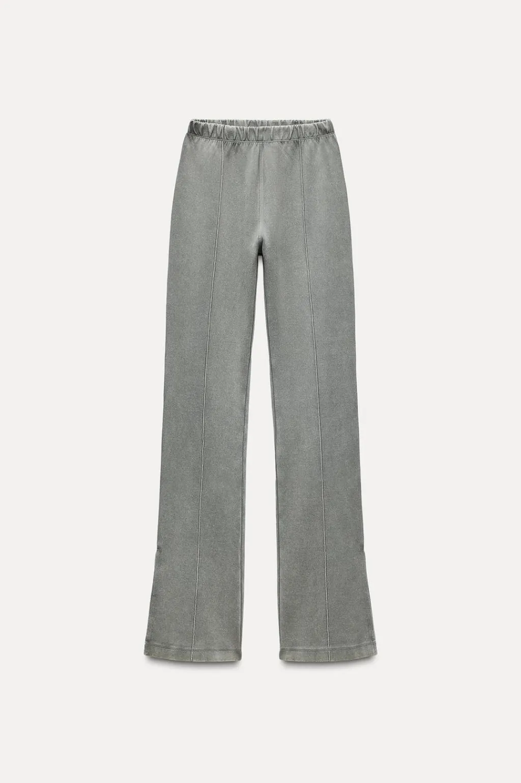 Outlet PANTALÓN FLARE INTERLOCK EFECTO LAVADO Mujer Pantalones