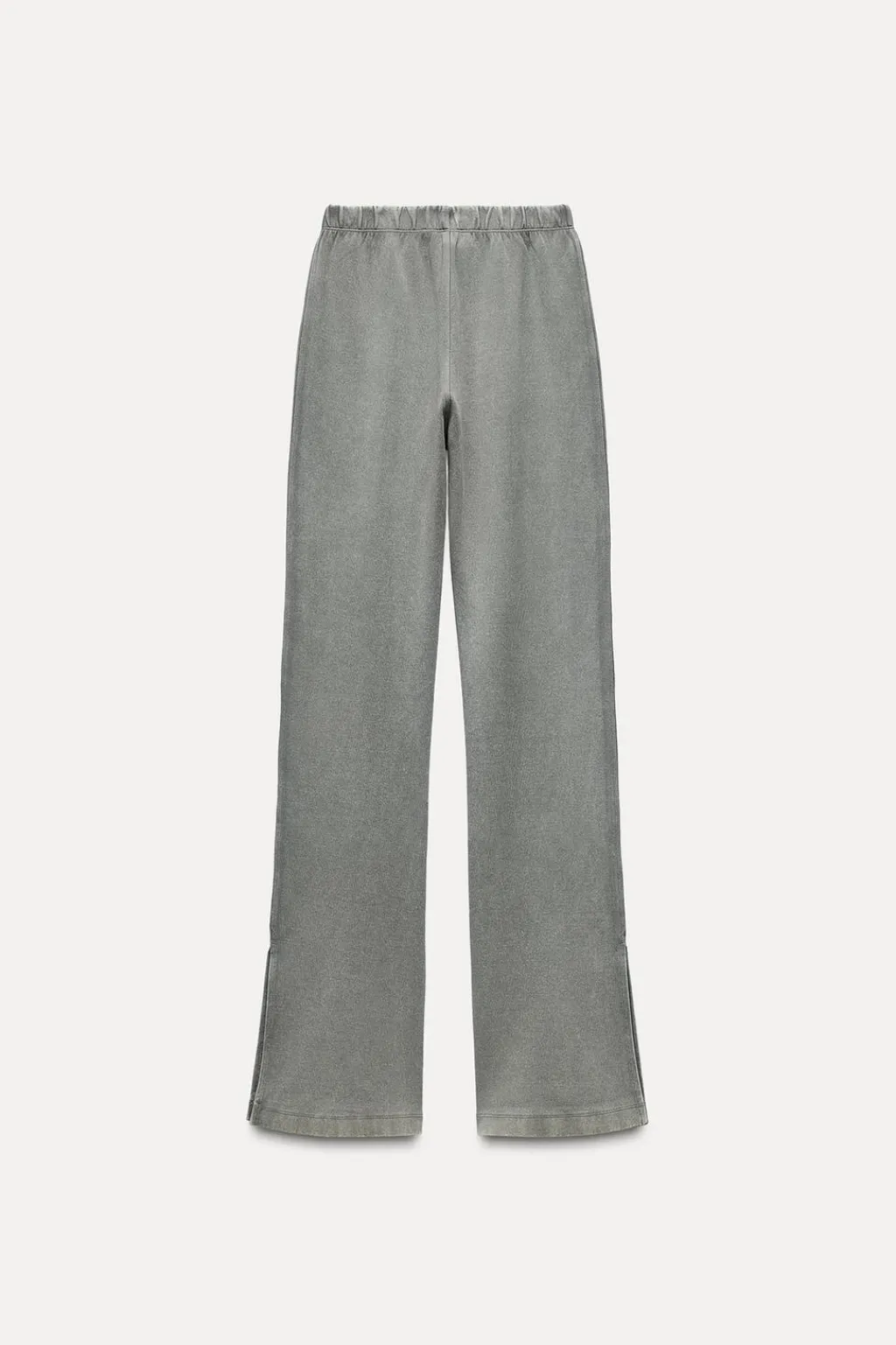 Outlet PANTALÓN FLARE INTERLOCK EFECTO LAVADO Mujer Pantalones