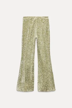 Clearance PANTALÓN FLARE LENTEJUELAS Mujer Pantalones