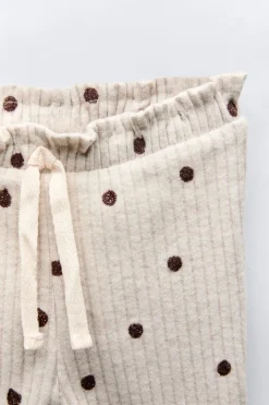 Niños ZARA 1½ - 6 Años·Pantalones|1½ - 6 Años·Leggings<PANTALÓN FLARE RIB TOPOS SOFT TOUCH