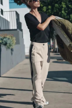 Discount PANTALÓN FLUIDO BANDA LATERAL Mujer Pantalones