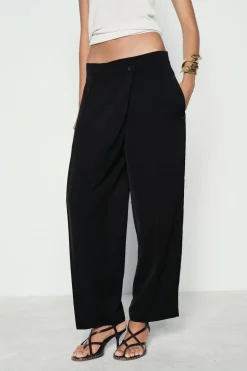 Fashion PANTALÓN FLUIDO CRUCE DELANTERO Mujer Pantalones