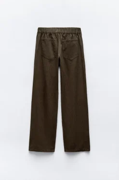 New PANTALÓN FLUIDO EFECTO DENIM Mujer Pantalones