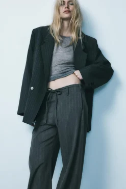 Hot PANTALÓN FRANELA RAYAS CORDÓN Mujer Pantalones