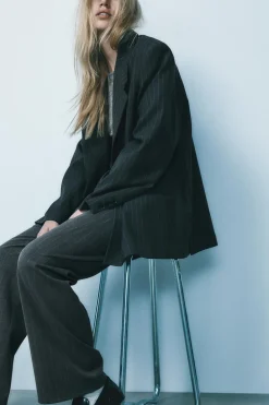 Hot PANTALÓN FRANELA RAYAS CORDÓN Mujer Pantalones