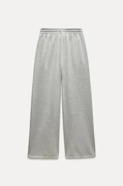 New PANTALÓN HILO METALIZADO TEXTO Mujer Pantalones