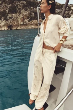 Discount PANTALÓN JACQUARD FLORES Mujer Pantalones