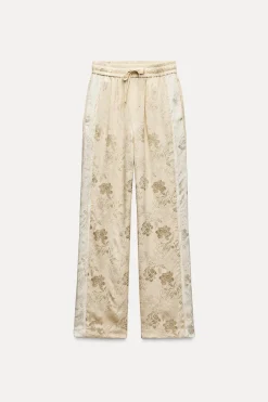 Discount PANTALÓN JACQUARD FLORES Mujer Pantalones