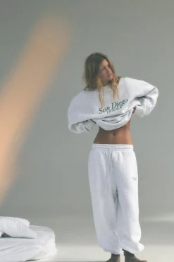 Discount PANTALÓN JOGGER FELPA TEXTO Mujer Pantalones|Sudaderas / Joggers