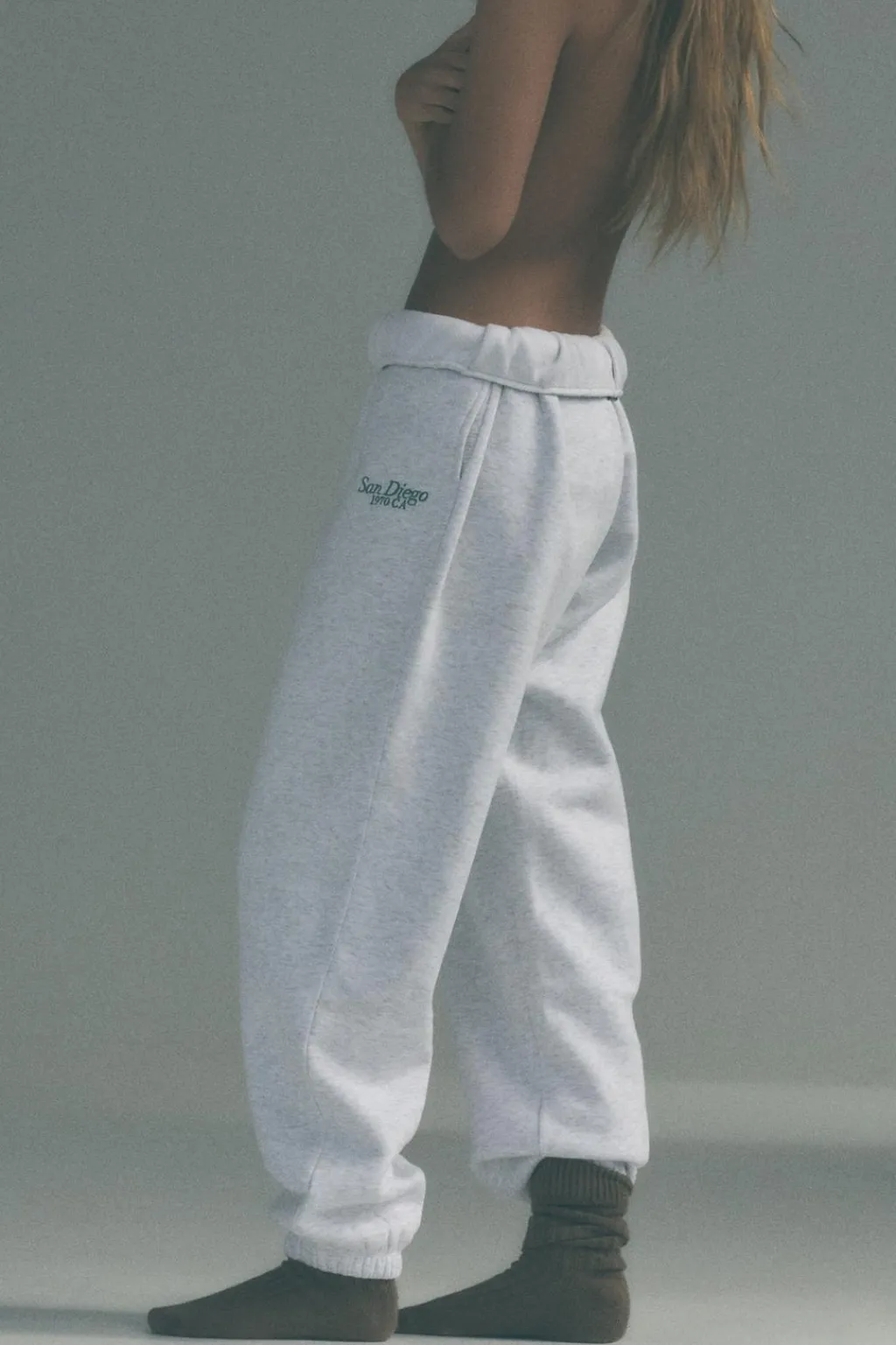 Discount PANTALÓN JOGGER FELPA TEXTO Mujer Pantalones|Sudaderas / Joggers