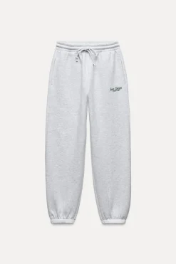 Discount PANTALÓN JOGGER FELPA TEXTO Mujer Pantalones|Sudaderas / Joggers