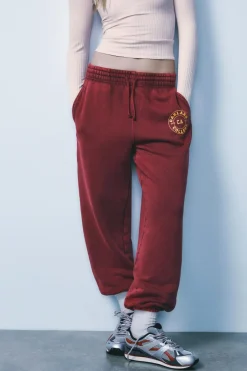 Best PANTALÓN JOGGER VARSITY EFECTO LAVADO Mujer Pantalones|Sudaderas / Joggers