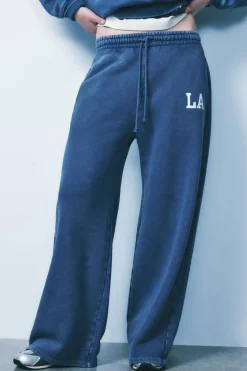 Online PANTALÓN JOGGER VARSITY EFECTO LAVADO Mujer Pantalones|Sudaderas / Joggers