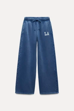 Online PANTALÓN JOGGER VARSITY EFECTO LAVADO Mujer Pantalones|Sudaderas / Joggers