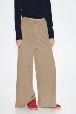 Online PANTALÓN LAVADO FELPA WIDE LEG Mujer Pantalones|Sudaderas / Joggers