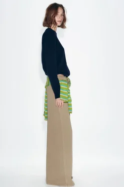 Online PANTALÓN LAVADO FELPA WIDE LEG Mujer Pantalones|Sudaderas / Joggers