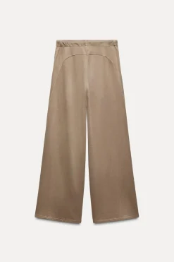 Online PANTALÓN LAVADO FELPA WIDE LEG Mujer Pantalones|Sudaderas / Joggers