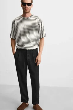 Clearance PANTALÓN LINO PLIEGUES Hombre Pantalones