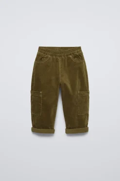 Niños ZARA 1½ - 6 Años·Pantalones|1½ - 6 Años·Pantalones / Leggings<PANTALÓN MICROPANA CARGO FORRADO