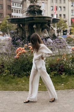 Best PANTALÓN ORGANZA EFECTO ARRUGADO Mujer Pantalones