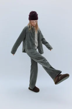 Niños ZARA 6 - 14 Años·Pantalones|6 - 14 Años·Total Look<PANTALÓN PAPERBAG PANA GRUESA