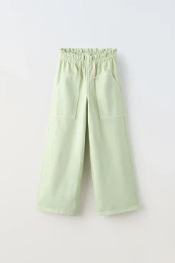 Niños ZARA 6 - 14 Años·Pantalones<PANTALÓN PAPERBAG WIDE FIT