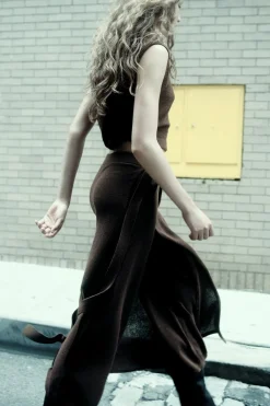 Best PANTALÓN PAREO PUNTO LISO Mujer Pantalones|Cárdigan / Jerséis