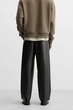 New PANTALÓN PIEL PLIEGUES Hombre Pantalones