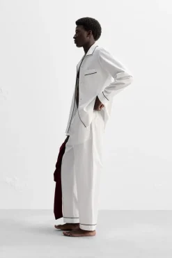 Sale PANTALÓN PIJAMA CONTRASTE Hombre Pantalones|Accesorios