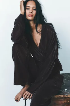 Discount PANTALÓN PIJAMERO TERCIOPELO Mujer Pantalones