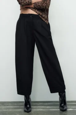 Clearance PANTALÓN PINZAS BAJO AJUSTABLE Mujer Pantalones