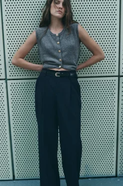 Clearance PANTALÓN PINZAS CINTURÓN Mujer Pantalones