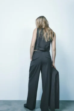 Discount PANTALÓN PLIEGUES Mujer Pantalones