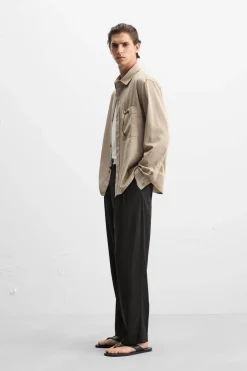 Online PANTALÓN PLIEGUES CINTURÓN Hombre Pantalones