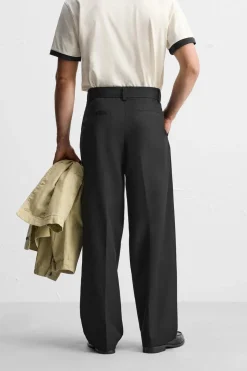 Hot PANTALÓN PLIEGUES CINTURÓN Hombre Pantalones