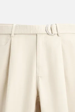 New PANTALÓN PLIEGUES CINTURÓN Hombre Pantalones